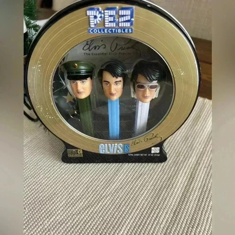 Elvis Presley Pez collectible tin with CD, preowned and unsealed, see pics